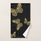 Papillons d'or au noir, motif décoratif mignon (Serviette à main)