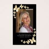 Papillons d'or Carte de prière commémorative photo (Devant)