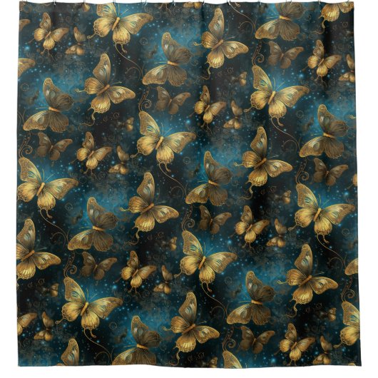 Papillons d'or Douche rideau (Devant)