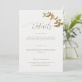Papillons d'or Elégante carte de boîtier de mariag (Debout devant)
