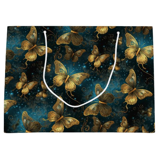 Papillons d'or Grand sac cadeau (Devant)