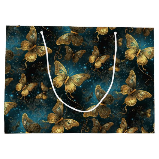 Papillons d'or Grand sac cadeau (Dos)