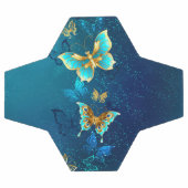 Papillons d'or sur un Arrière - plan bleu (Plat)