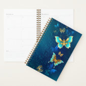 Papillons d'or sur un Arrière - plan bleu (Devant avec enveloppe)
