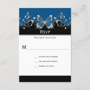 Papillons en argent noir orange RSVP