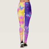 Papillons en néon coloré Leggings (Dos)