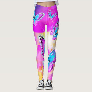 Papillons en néon coloré Leggings