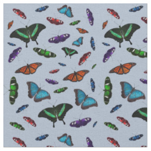 Papillons en Tissu (Bleu Clair)