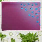 Papillons enchantés Serviette de thé rose (Plié)