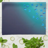 Papillons enchantés Serviette de thé vert (Plié)