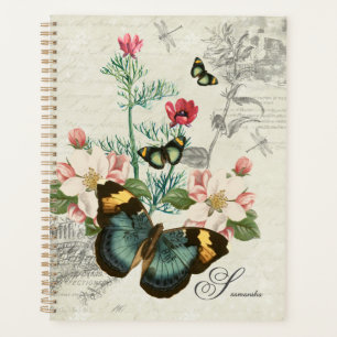 Papillons Ephemera Fleurs sauvages Vintage Romanti