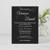 Papillons esquissés Élégante invitation de mariage (Debout devant)