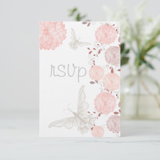 Papillons et chrysanthèmes coralliens RSVP (Debout devant)