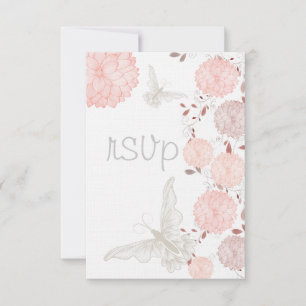 Papillons et chrysanthèmes coralliens RSVP