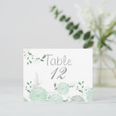 Papillons et chrysanthèmes verts Carte de table (Debout devant)