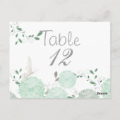 Papillons et chrysanthèmes verts Carte de table (Dos)