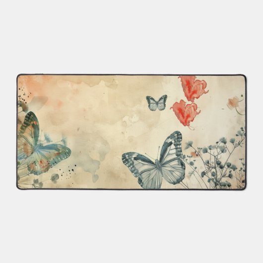 Papillons et coeurs aquarelles (Recto)