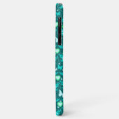 Papillons et coeurs floraux coque iphone vert jade (Dos/Gauche)