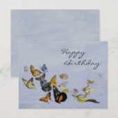 Papillons et fées ~ Carte postale / Anniversaire (Devant / Derrière)