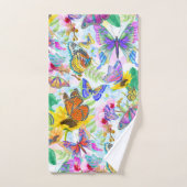 Papillons et fleurs (Serviette à main)