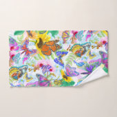 Papillons et fleurs (Serviette à main)
