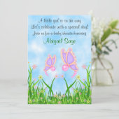 Papillons et fleurs Baby shower Invitation ~ Fille (Debout devant)