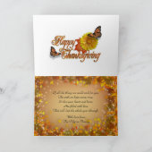 Papillons et fleurs de carte de bon thanksgiving (Intérieur)