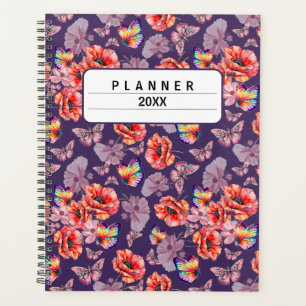 Papillons et fleurs de pavot