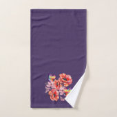 Papillons et fleurs de pavot (Serviette à main)