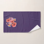 Papillons et fleurs de pavot (Serviette à main)