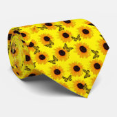 Papillons Et Fleurs De Soleil Jaunes, Cravate (Roulé)