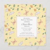 Papillons et fleurs Invitation à la douche nuptial (Devant / Derrière)