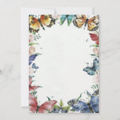 Papillons et fleurs Invitation fête d'anniversaire (Dos)