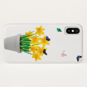 Papillons et fleurs iPhone X Coque (Dos (Horizontal))