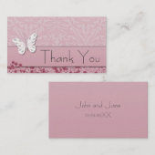 Papillons et fleurs Merci Carte de visite (Devant / Derrière)