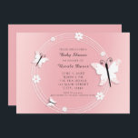 Papillons et fleurs roses et blanches Invitations<br><div class="desc">Papillons et fleurs roses et blanches Invitations. Personnaliser pour tout événement.</div>