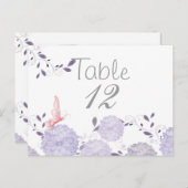 Papillons et Lavender Chrysanthemum carte de table (Devant / Derrière)