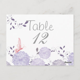 Papillons et Lavender Chrysanthemum carte de table