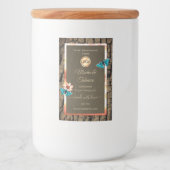 Papillons et logo Étiquette en bois Brown foncé