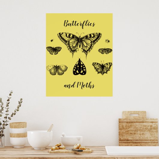 Papillons et Moths Impression Vintage (Cuisine)