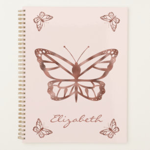 Papillons et texte personnalisé aspect feuille de