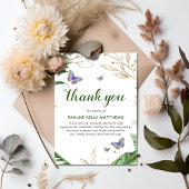 Papillons et verdure | Merci funéraire