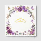 Papillons Fleuris Or Violet Quinceañera (Verso)