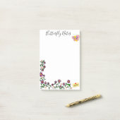 Papillons Fleuris Post-it Notes (Sur un bureau)