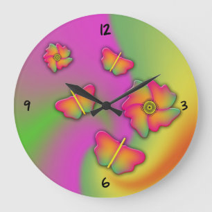 Papillons & Fleurs Grande horloge