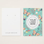 Papillons Fleurs Motif de l'oreille Carte d'affich (Devant & derrière)