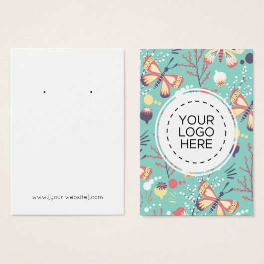 Papillons Fleurs Motif de l'oreille Carte d'affich (Devant & derrière)