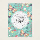 Papillons Fleurs Motif de l'oreille Carte d'affich (Dos)