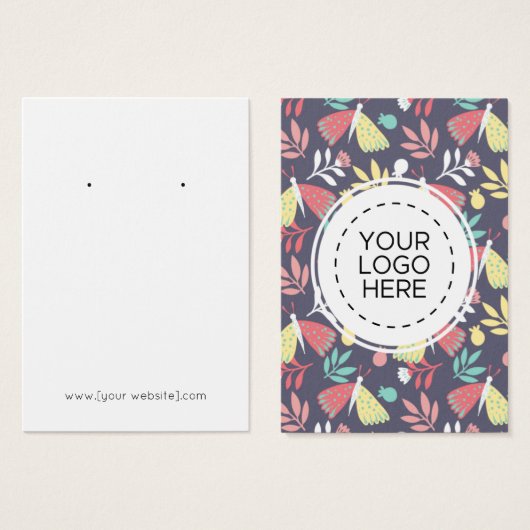 Papillons Fleurs Motif de l'oreille Carte d'affich (Devant & derrière)