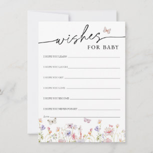 Papillons fleurs sauvages Voeux pour carte bébé